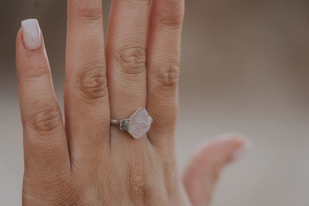 Safe Love · Rose Quartz Sapphire Ring · Rings ·  Little Sycamore