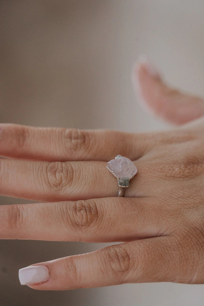 Safe Love · Rose Quartz Sapphire Ring · Rings ·  Little Sycamore