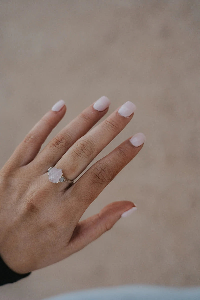 Safe Love · Rose Quartz Sapphire Ring · Rings ·  Little Sycamore