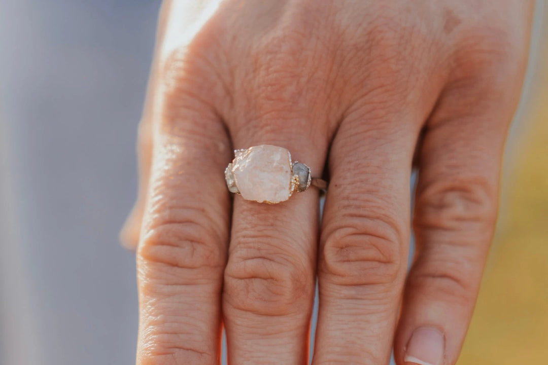 Safe Love · Rose Quartz Sapphire Ring · Rings ·  Little Sycamore