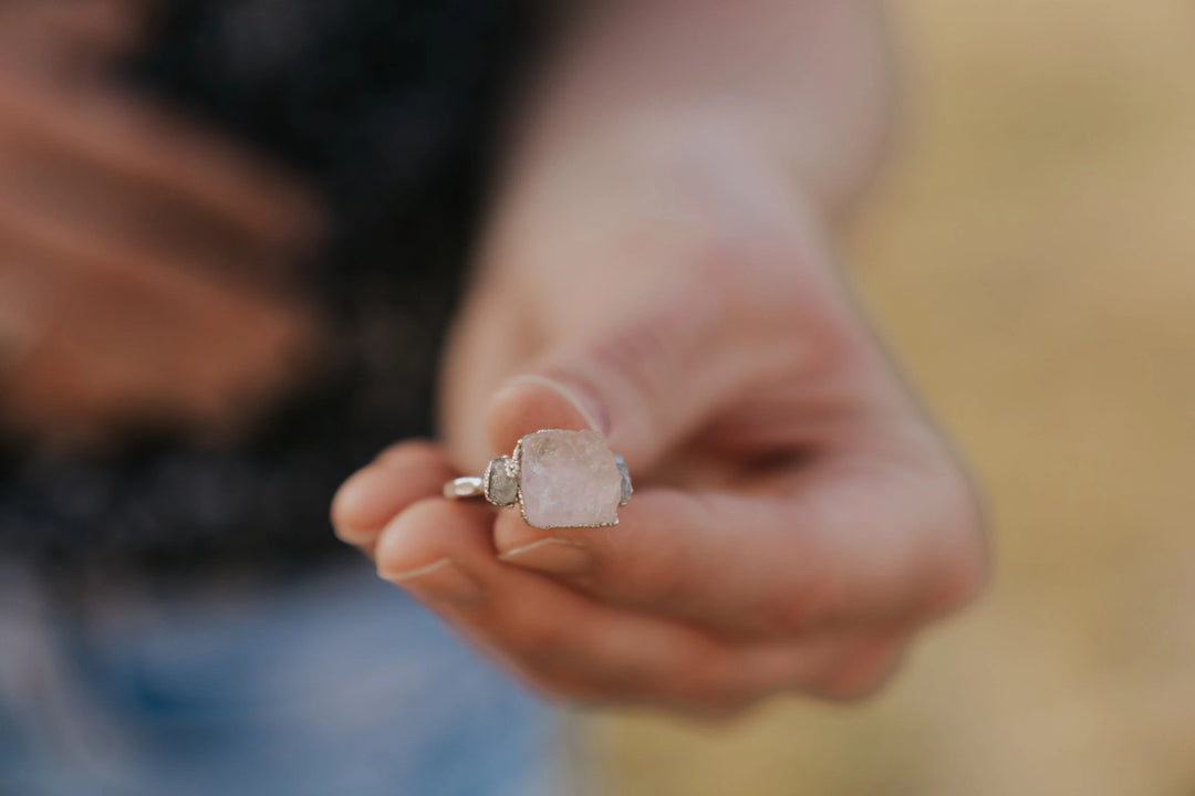 Safe Love · Rose Quartz Sapphire Ring · Rings ·  Little Sycamore