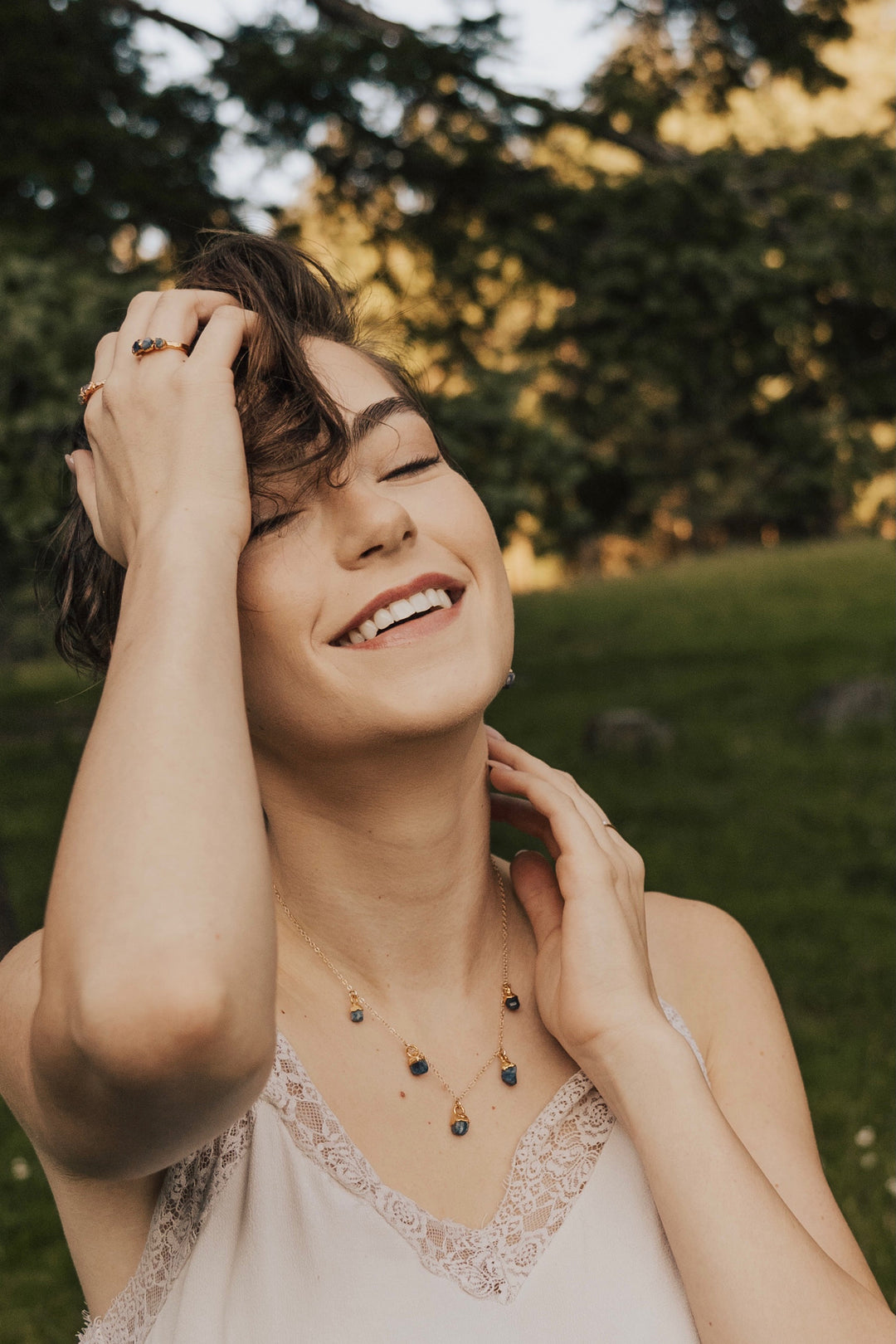 September Raindrops Necklace · Blue Sapphire · Necklaces ·  Little Sycamore