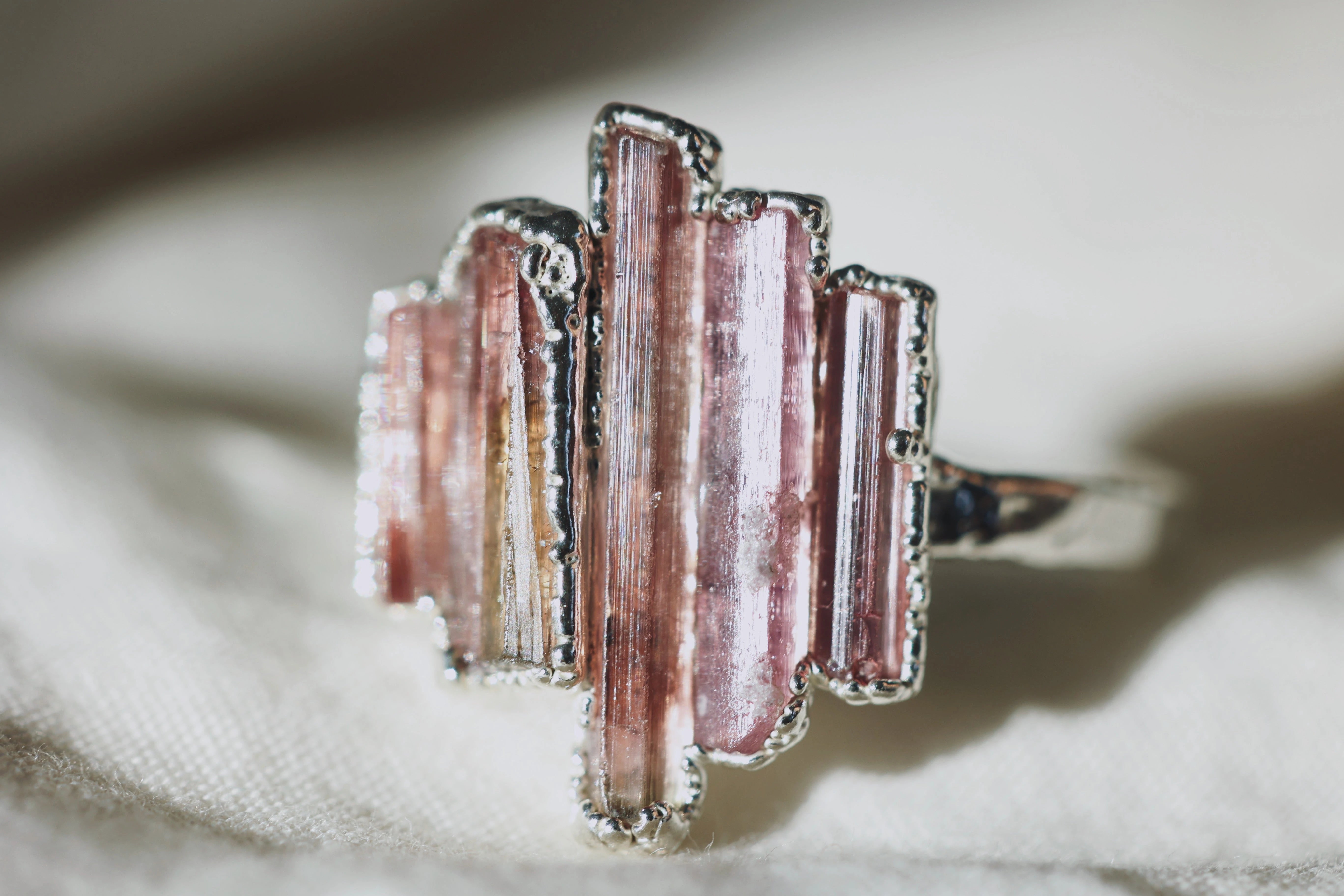 Raw Tourmaline Ring · Pink Gemstone Jewelry · Friendship Ring