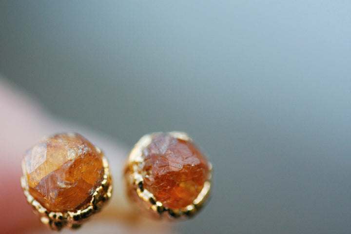 Sunshine Studs · Garnet · Earrings ·  Little Sycamore