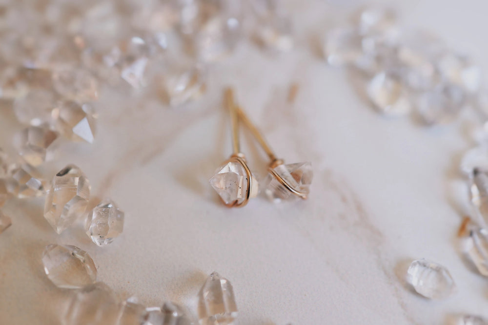 Wrapped Herkimer Diamond Earrings · Earrings ·  Little Sycamore