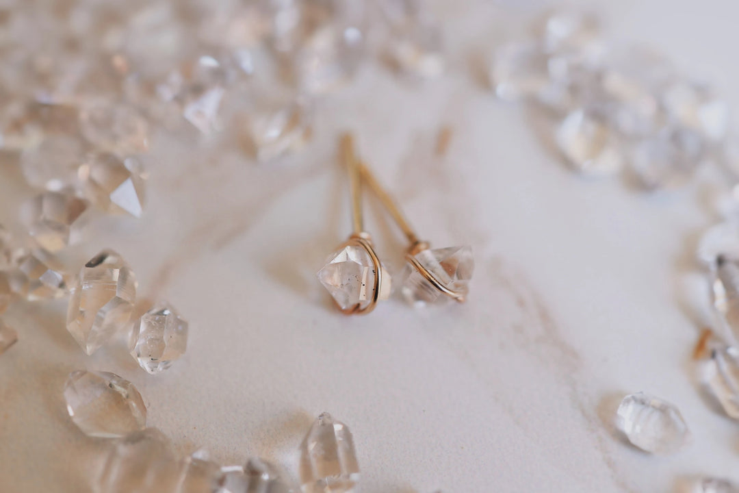 Wrapped Herkimer Diamond Earrings · Earrings ·  Little Sycamore