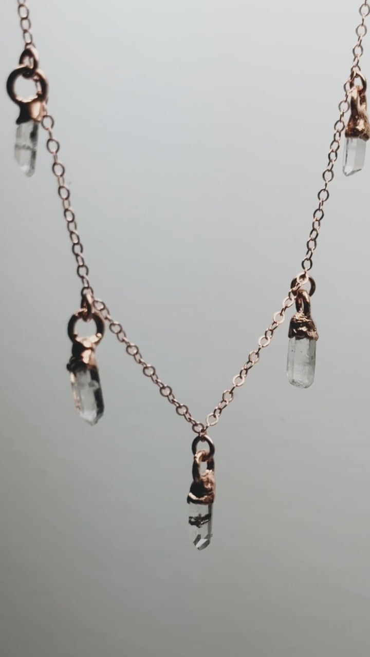 April + Angel Baby Raindrops Necklace • Diamond Quartz
