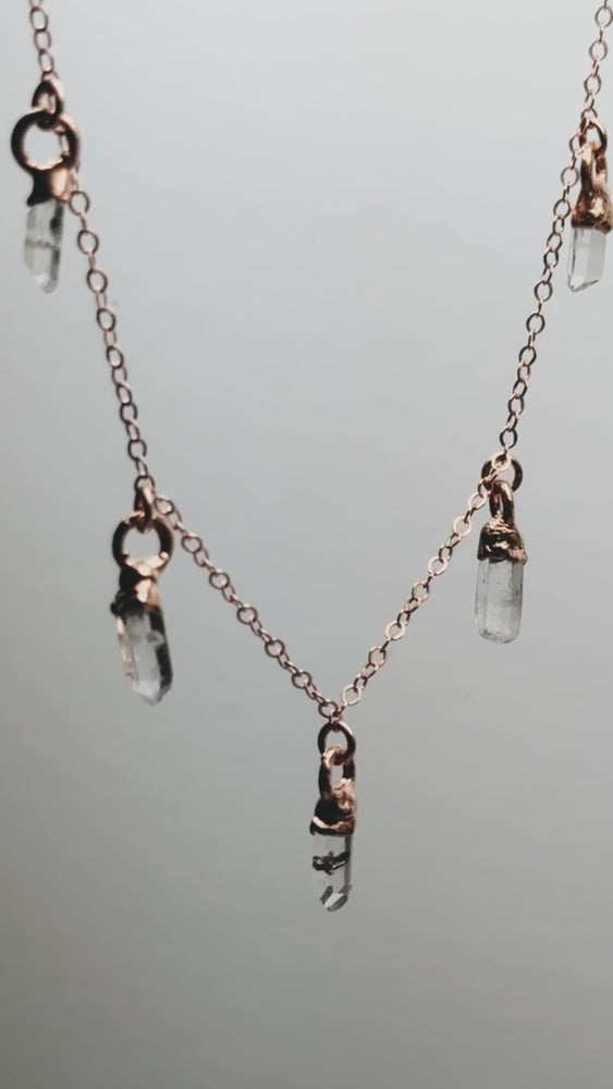 
                  
                    Load and play video in Gallery viewer, April + Angel Baby Raindrops Necklace • Diamond Quartz
                  
                