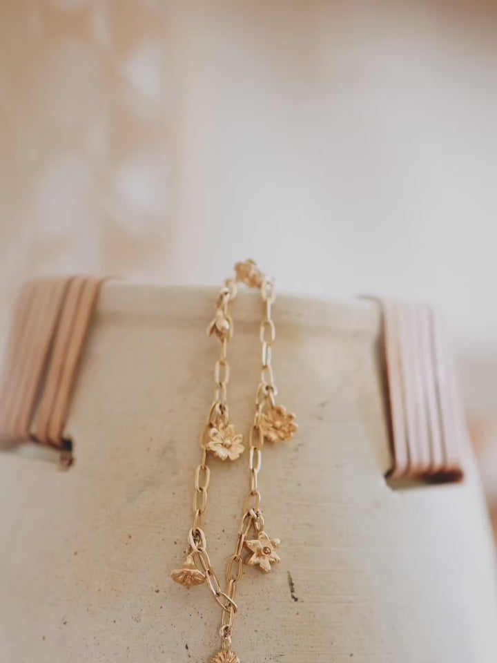 Birthflower Bracelet, Anklet, or Necklace · Customizable