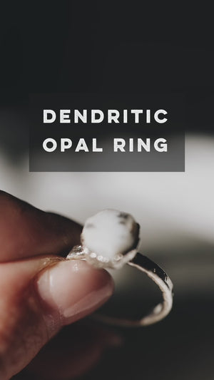 
                  
                    Load and play video in Gallery viewer, Snowstorm • Dendritic Opal Ring
                  
                