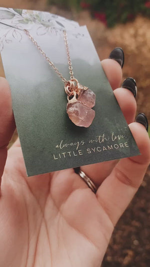 
                  
                    Load and play video in Gallery viewer, Love Always Necklace • Rose Quartz
                  
                