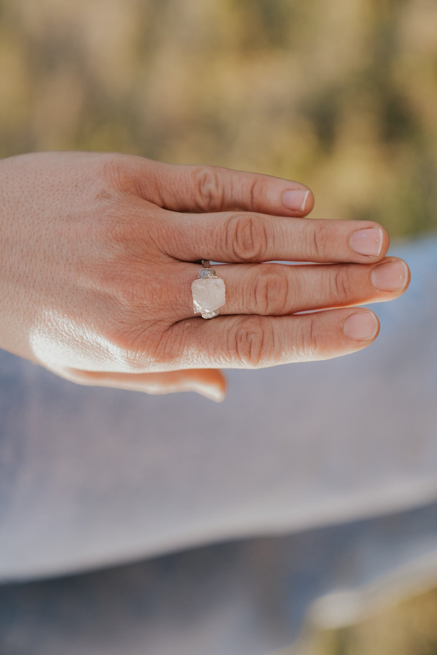 Safe Love · Rose Quartz Sapphire Ring - Little Sycamore