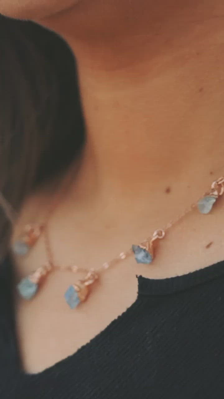 March Raindrops Necklace · Aquamarine