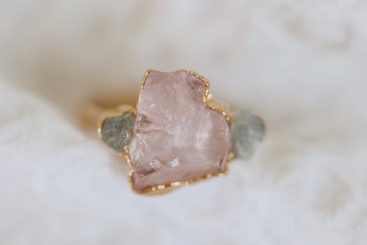 Safe Love · Rose Quartz Sapphire Ring