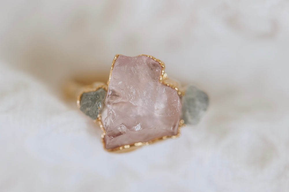 Safe Love • Rose Quartz Sapphire Ring