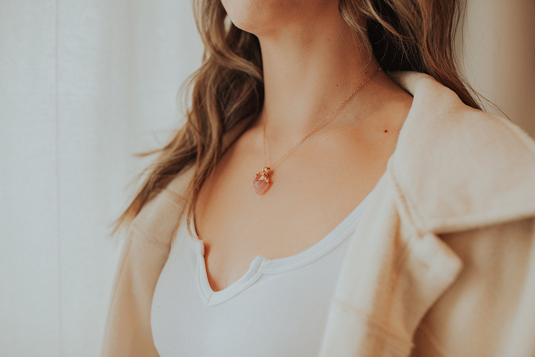 Love Always Necklace · Rose Quartz