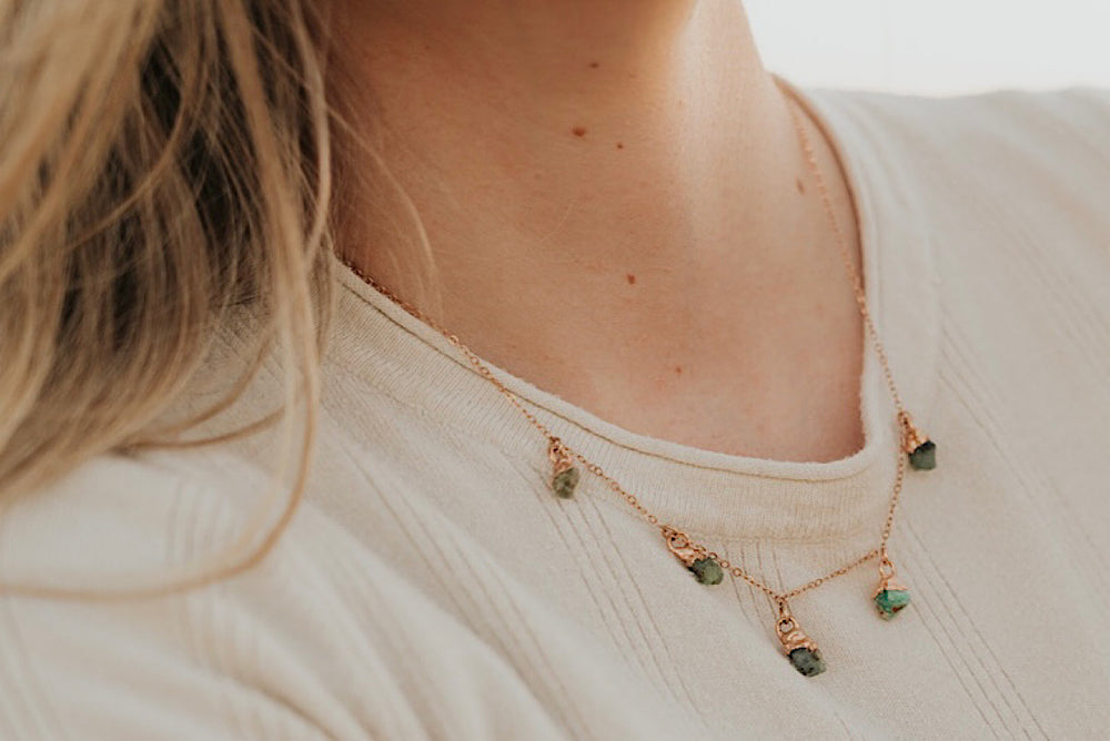 
                  
                    May Raindrops Necklace • Emerald
                  
                