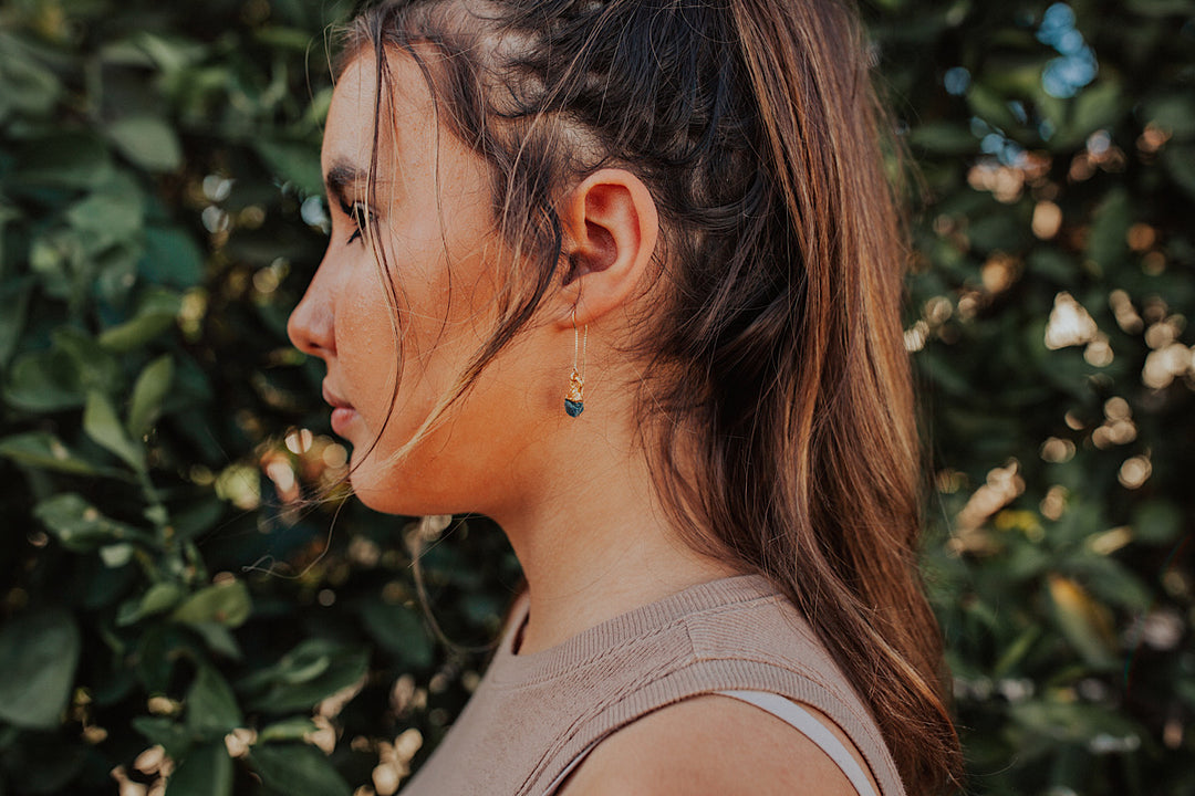 Blue Sapphire Drop Earrings · September