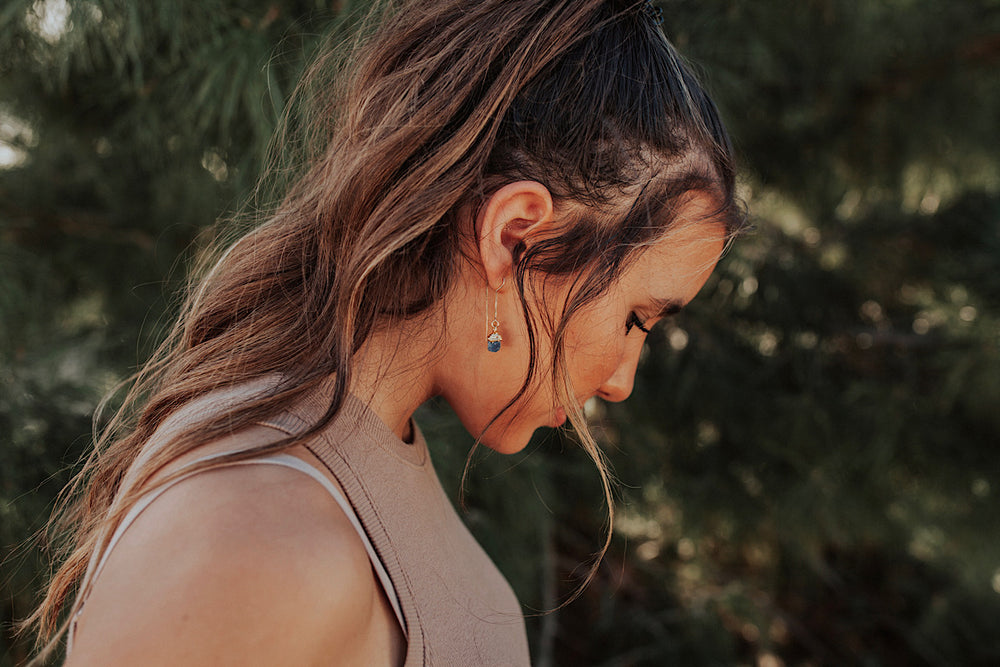 
                  
                    Blue Sapphire Drop Earrings • September
                  
                