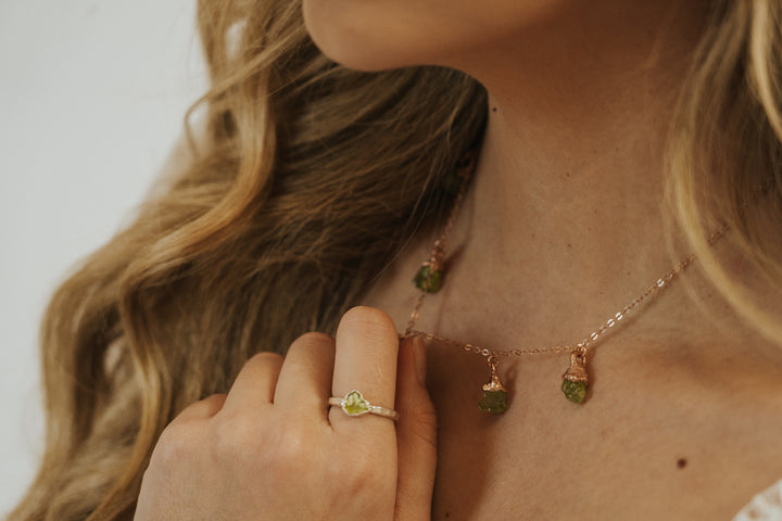 August Raindrops Necklace · Peridot
