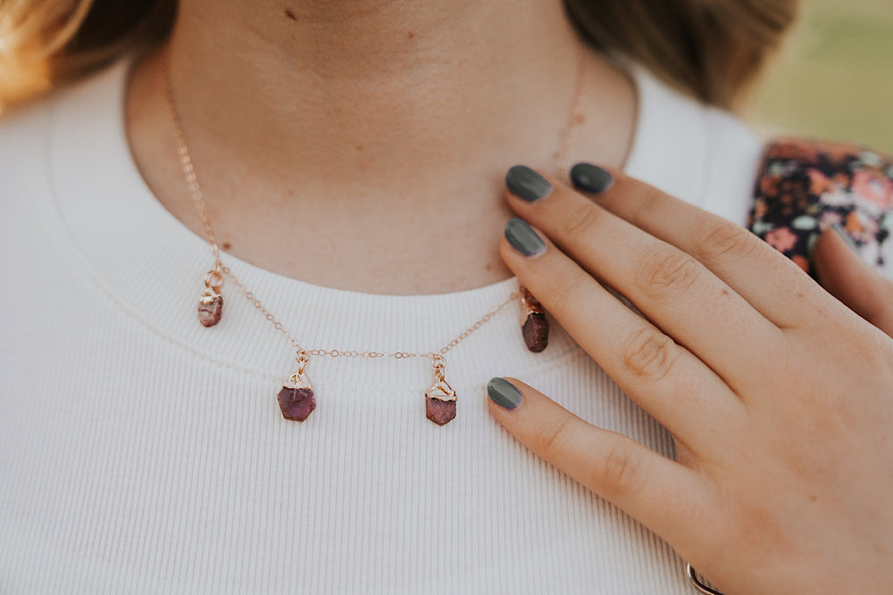 July Raindrops Necklace • Ruby