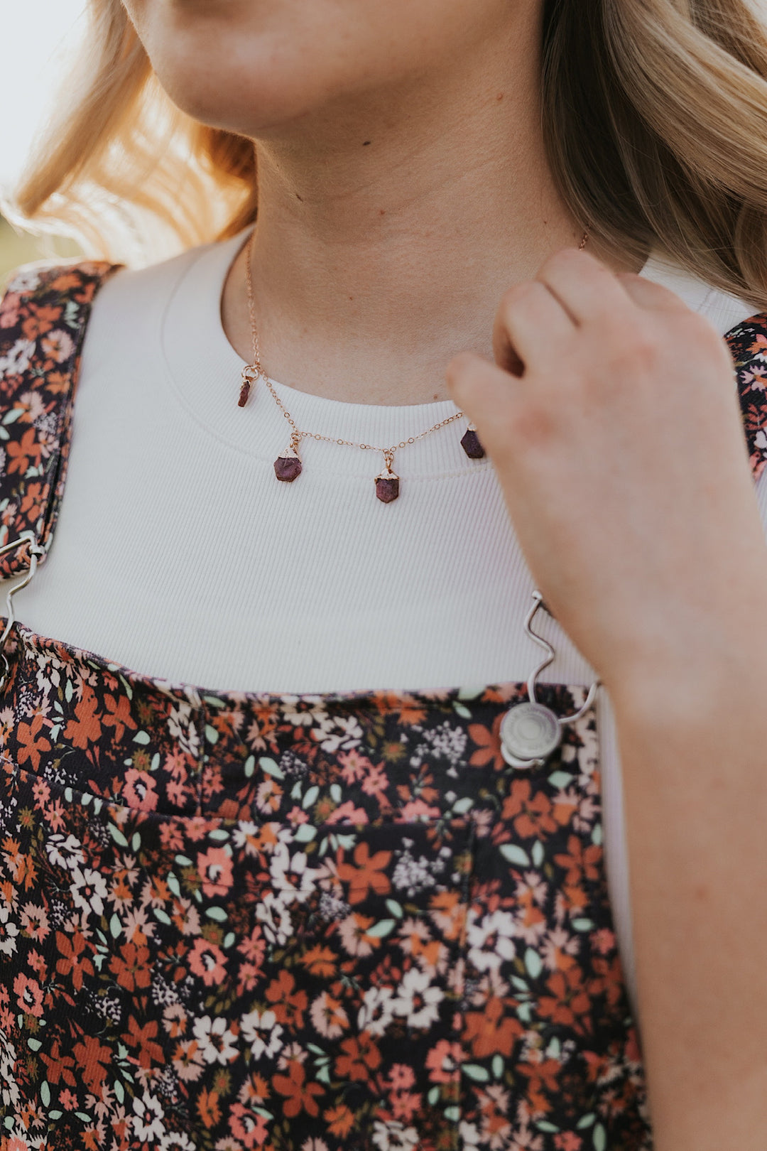 July Raindrops Necklace · Ruby