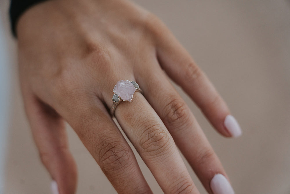 
                  
                    Safe Love • Rose Quartz Sapphire Ring
                  
                