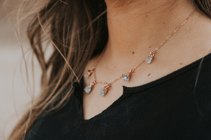 March Raindrops Necklace · Aquamarine