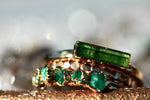 October Stackable Ring (green tourmaline bar) // Rose Gold, Gold, or Silver - Little Sycamore