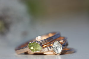 
                  
                    April & Angel Baby Stackable Ring (single stone) // Rose Gold, Gold, or Silver - Little Sycamore
                  
                