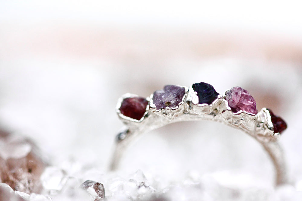 
                  
                    August Stackable Ring (spinel multi stone) // Rose Gold, Gold, or Silver - Little Sycamore
                  
                