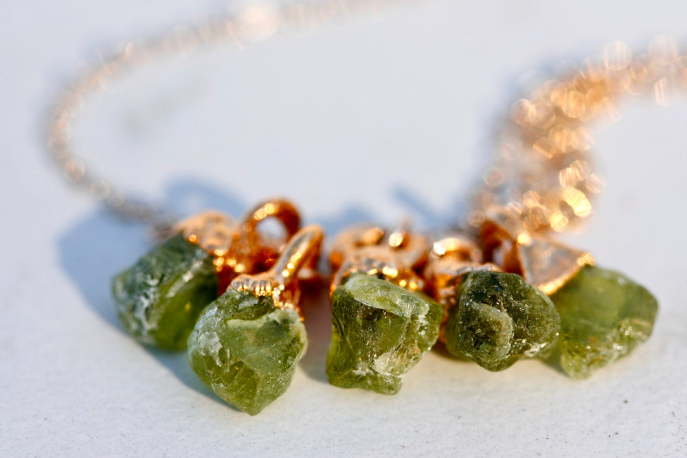 
                  
                    August Raindrops Necklace // Peridot in Rose Gold, Gold, or Silver - Little Sycamore
                  
                