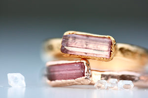 
                  
                    October Stackable Ring (pink tourmaline bar) // Rose Gold, Gold, or Silver - Little Sycamore
                  
                