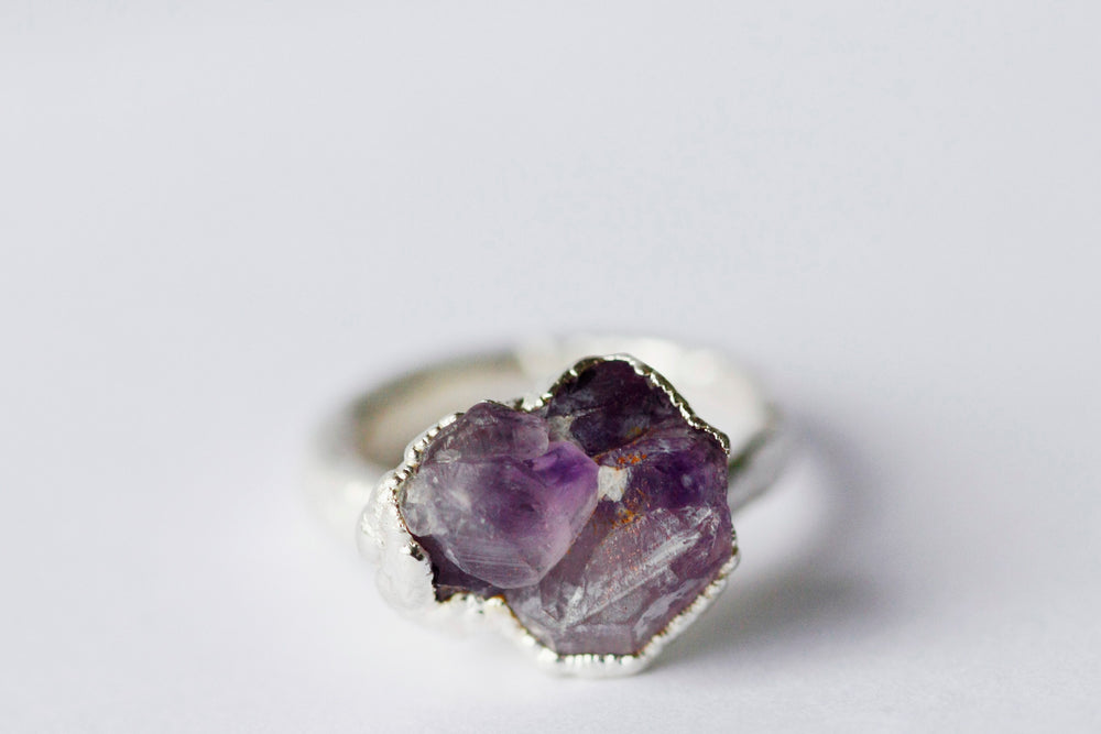 
                  
                    Amethyst Cluster Ring // Silver - Little Sycamore
                  
                