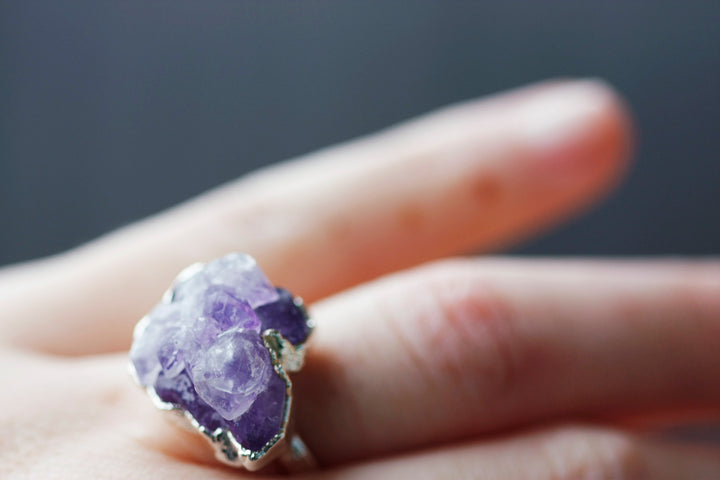 Amethyst Cluster Ring // Silver - Little Sycamore