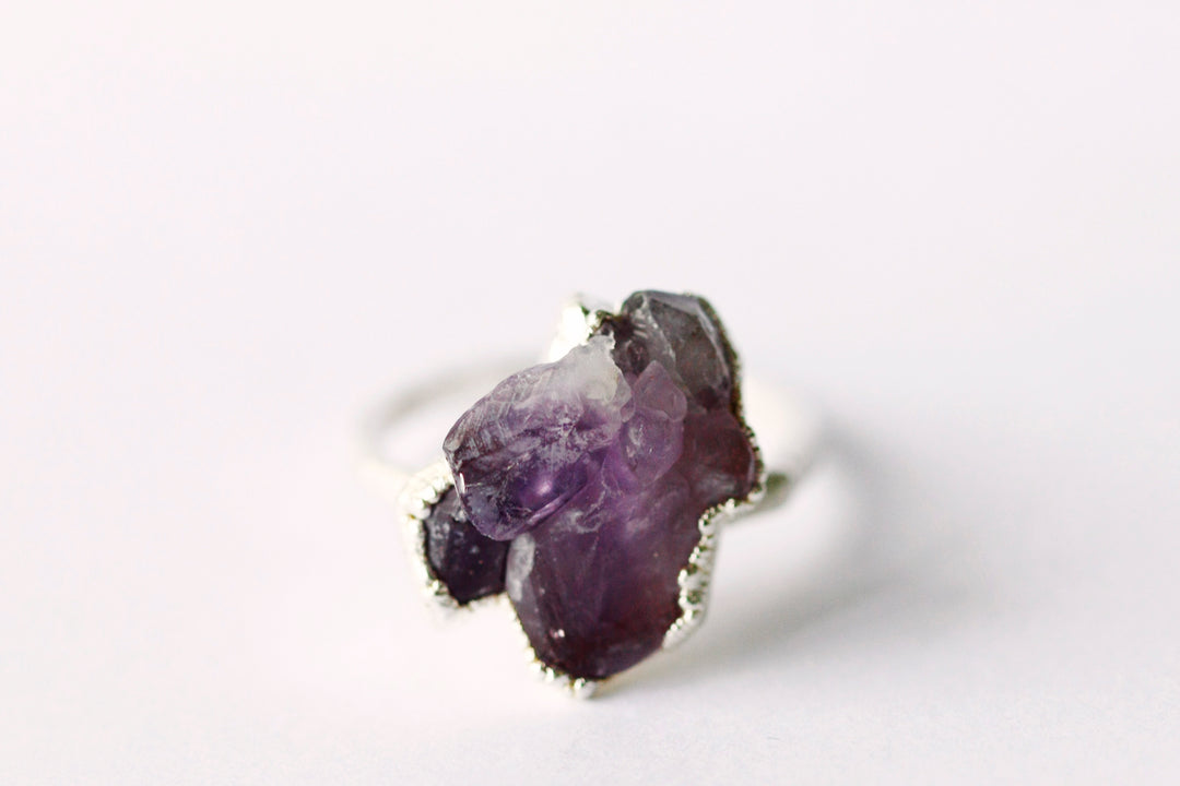 Amethyst Cluster Ring // Silver - Little Sycamore