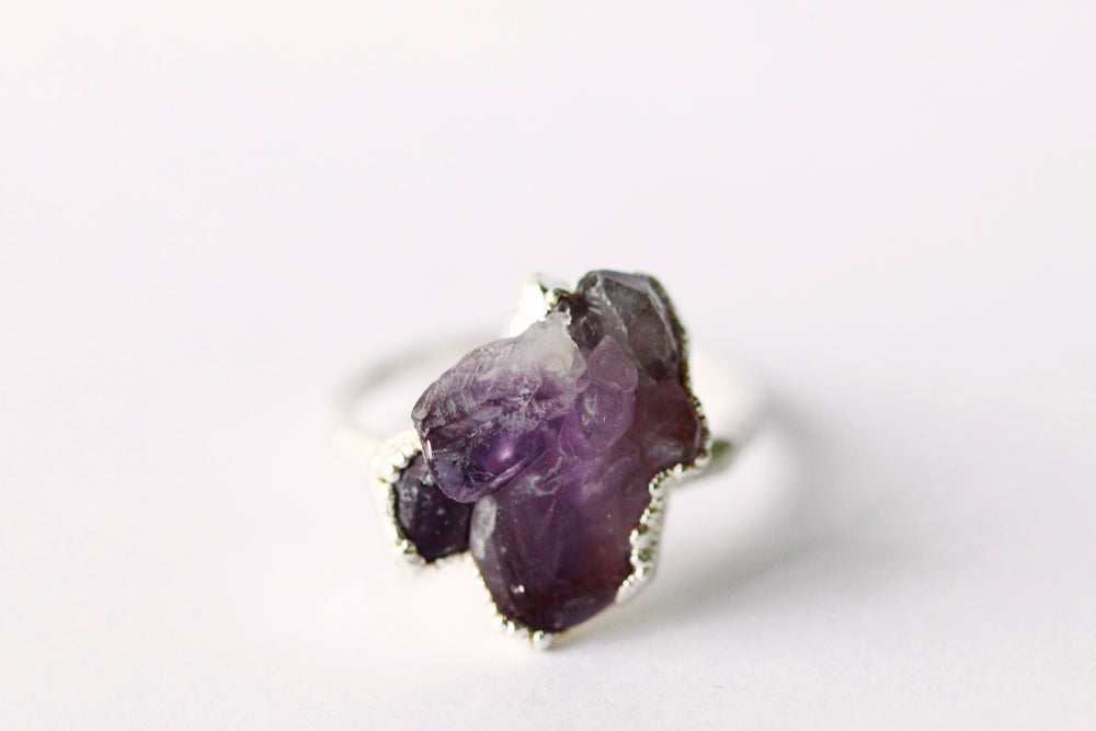 
                  
                    Amethyst Cluster Ring // Silver - Little Sycamore
                  
                