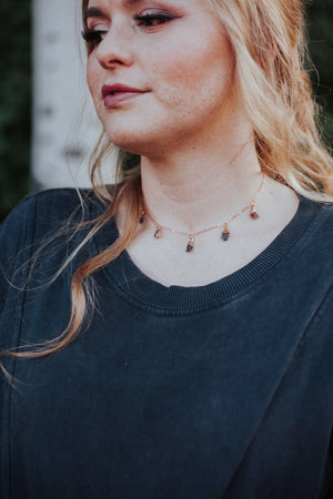 
                  
                    August Raindrops Necklace // Spinel in Rose Gold, Gold, or Silver - Little Sycamore
                  
                