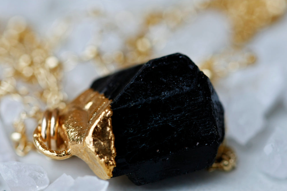 
                  
                    Black Tourmaline Necklace // Gold or Silver - Little Sycamore
                  
                
