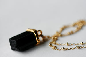 
                  
                    Black Tourmaline Necklace // Gold or Silver - Little Sycamore
                  
                