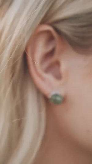 
                  
                    Load and play video in Gallery viewer, Serenity Studs • Green Amethyst
                  
                