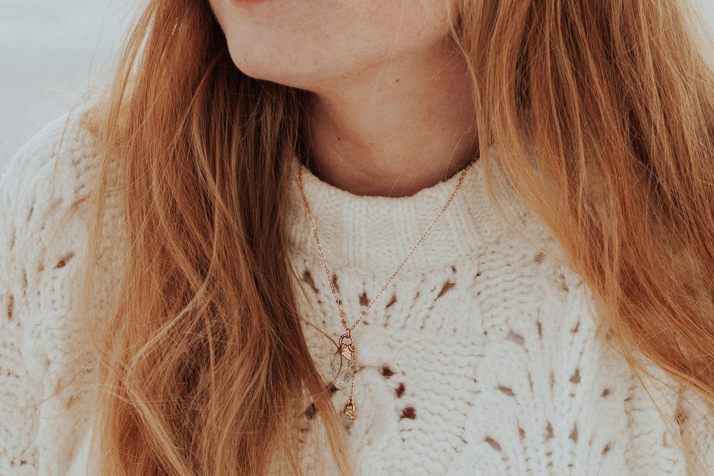 Crystal Drop Necklace // Rose Gold, Gold, or Silver - Little Sycamore