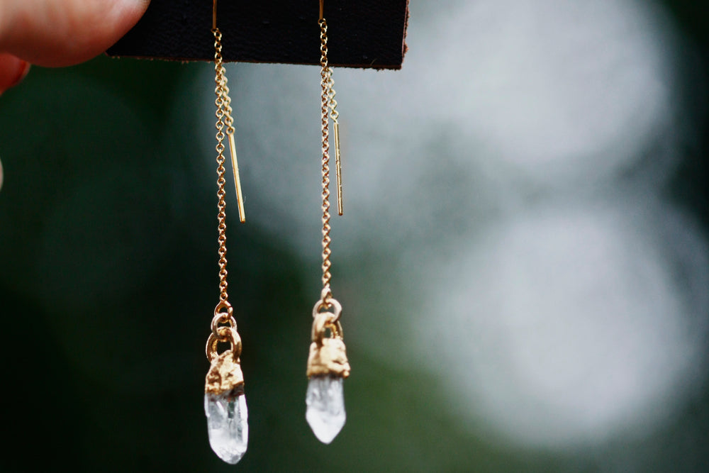 
                  
                    Crystal Drop Earrings // Gold - Little Sycamore
                  
                
