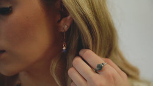 
                  
                    Load and play video in Gallery viewer, Mermaid Sapphire Drop Earrings • September
                  
                