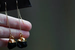 Black Tourmaline Drop Earrings // Gold - Little Sycamore