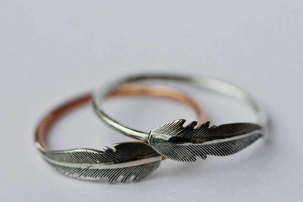 
                  
                    Feather Ring // Rose Gold or Silver - Little Sycamore
                  
                