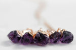 February Raindrops Necklace //Amethyst in Rose Gold, Gold, or Silver - Little Sycamore