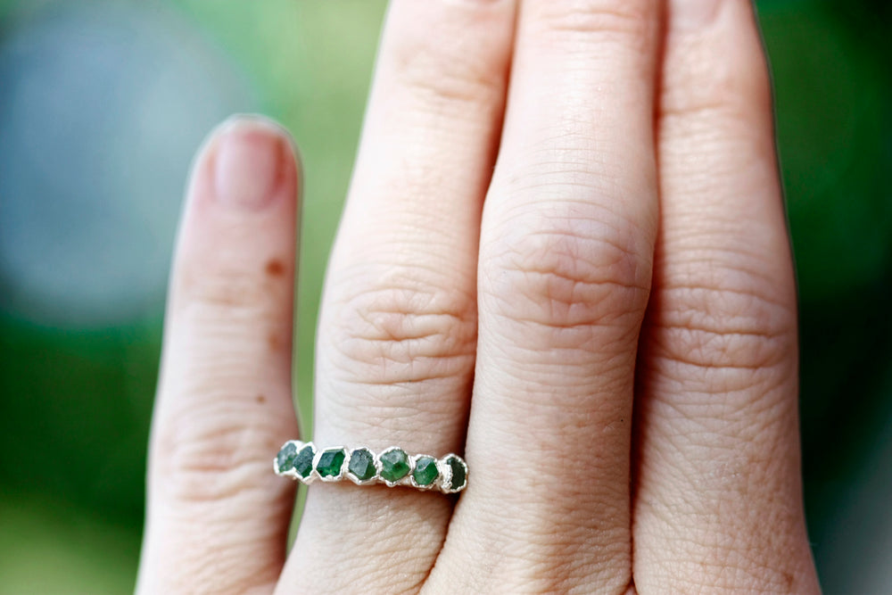 
                  
                    January Stackable Ring (green multi stone) // Rose Gold, Gold, or Silver - Little Sycamore
                  
                