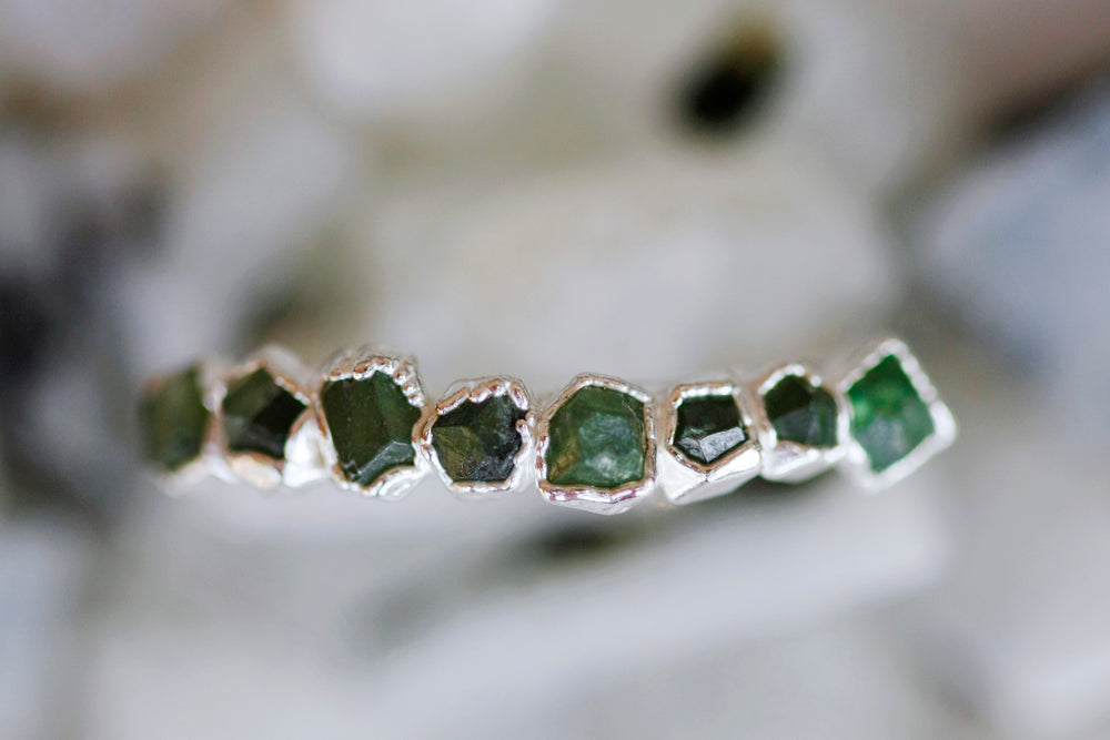 
                  
                    January Stackable Ring (green multi stone) // Rose Gold, Gold, or Silver - Little Sycamore
                  
                
