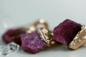
                  
                    July Raindrops Necklace // Ruby in Rose Gold, Gold, or Silver - Little Sycamore
                  
                